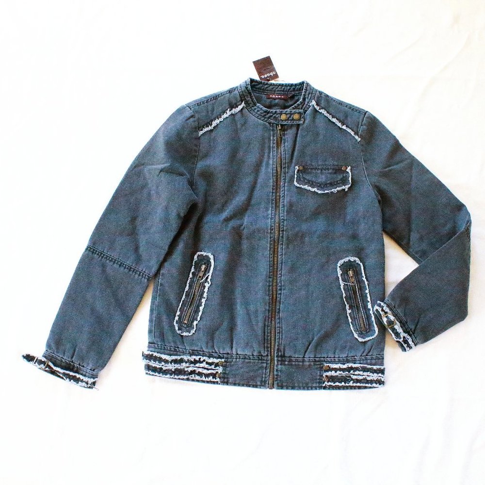 NWT ebase Women Ripped Edge Denim/Jean Jacket PS/M